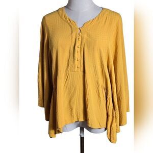 Express Golden Yellow Peasant Top Shirt